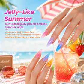 beetles brush stroke on nail tip demonstrating translucent buildable coverage