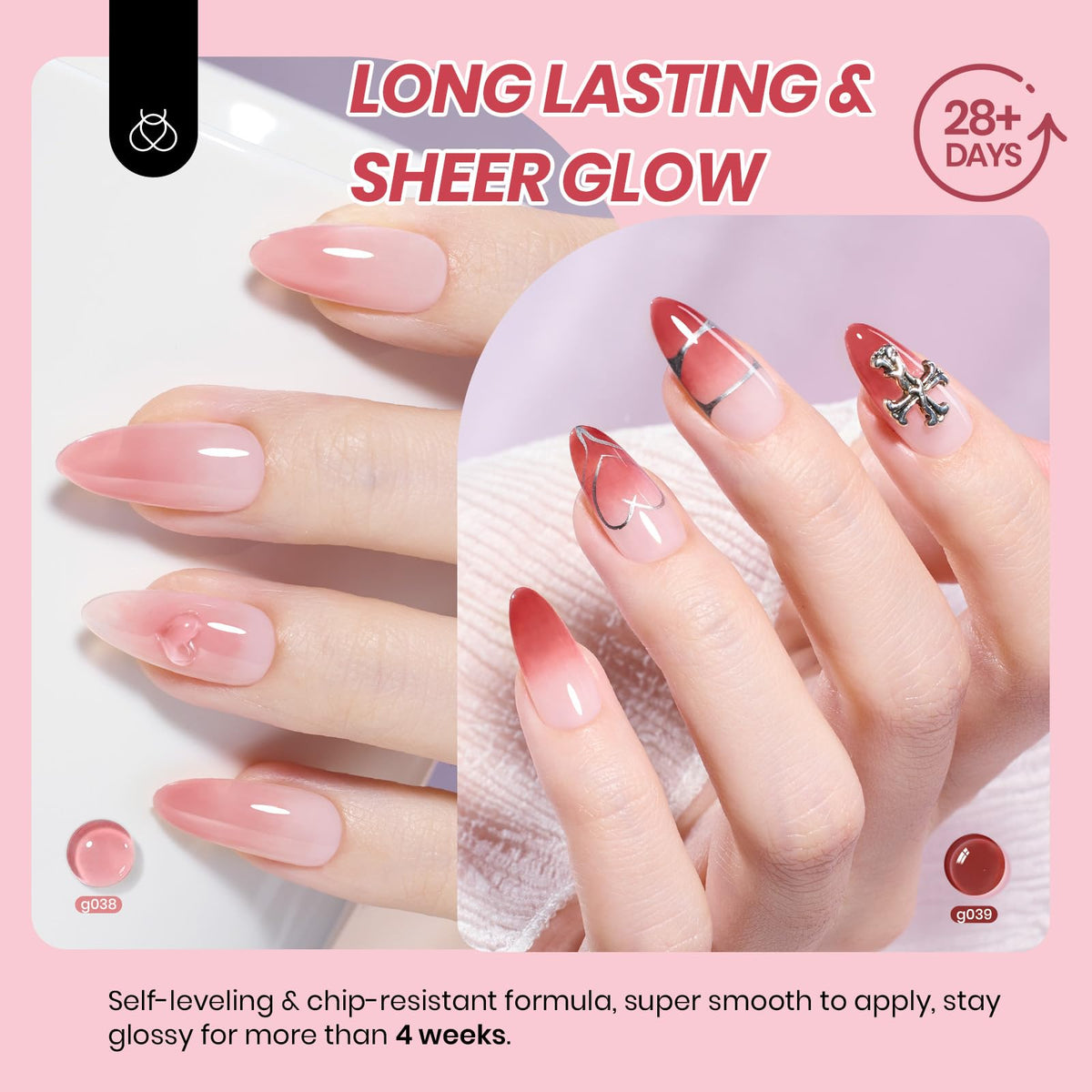 beetles brush stroke texture on nail tip, brand showing smooth application and jelly gloss