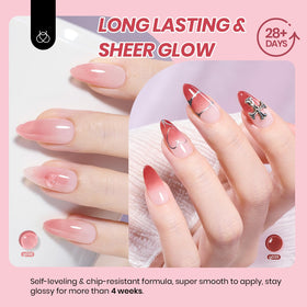beetles brush stroke texture on nail tip, brand showing smooth application and jelly gloss