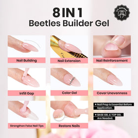 beetles builder gel application brush applying smooth bead for control