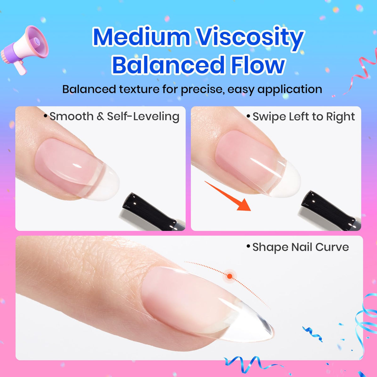 Beetles builder gel brush application on nail for precise shaping and instant apex