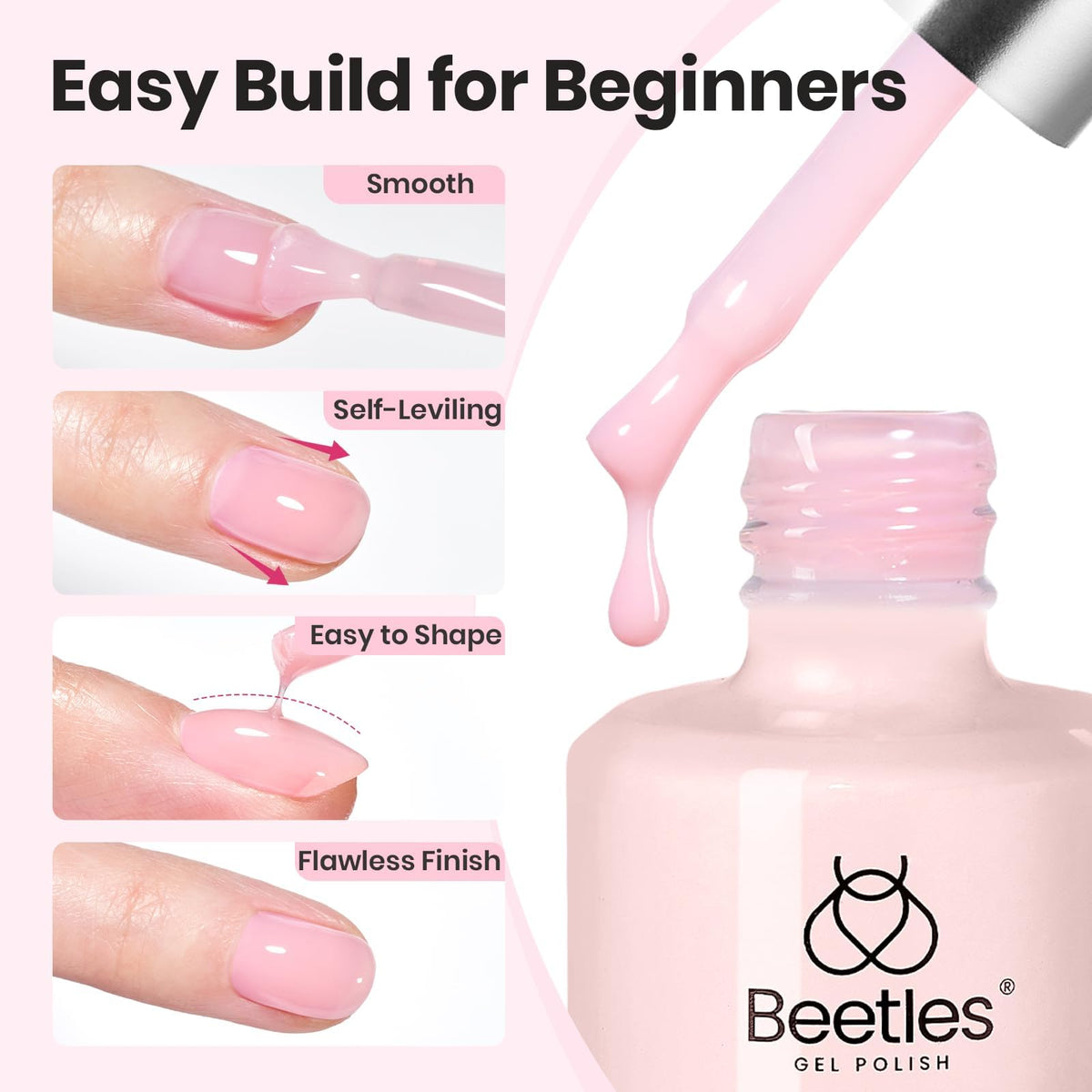 beetles builder gel brush detail showing fine tip and control benefit: precise shaping