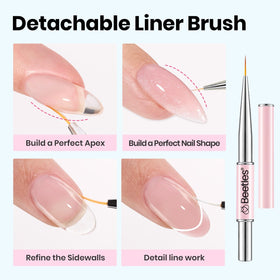 Beetles builder gel nail brush detail demonstrating precise apex shaping advantage