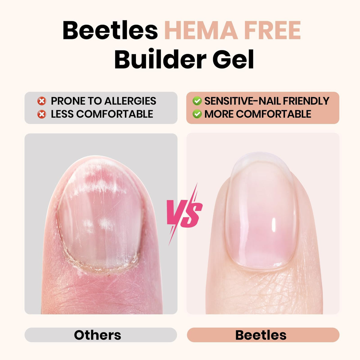 beetles clear and nude builder gel bottles close-up showing smooth self-leveling texture