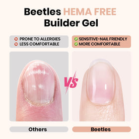 beetles clear and nude builder gel bottles close-up showing smooth self-leveling texture