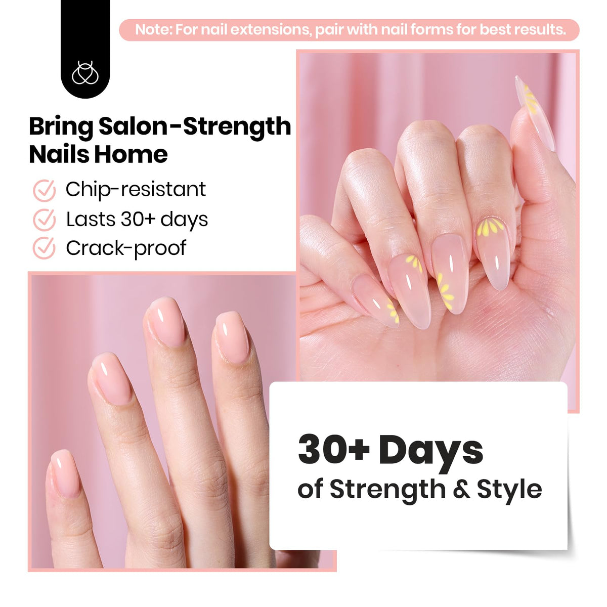 Beetles Gel cured apex detail on nail demonstrating durable, smooth structure