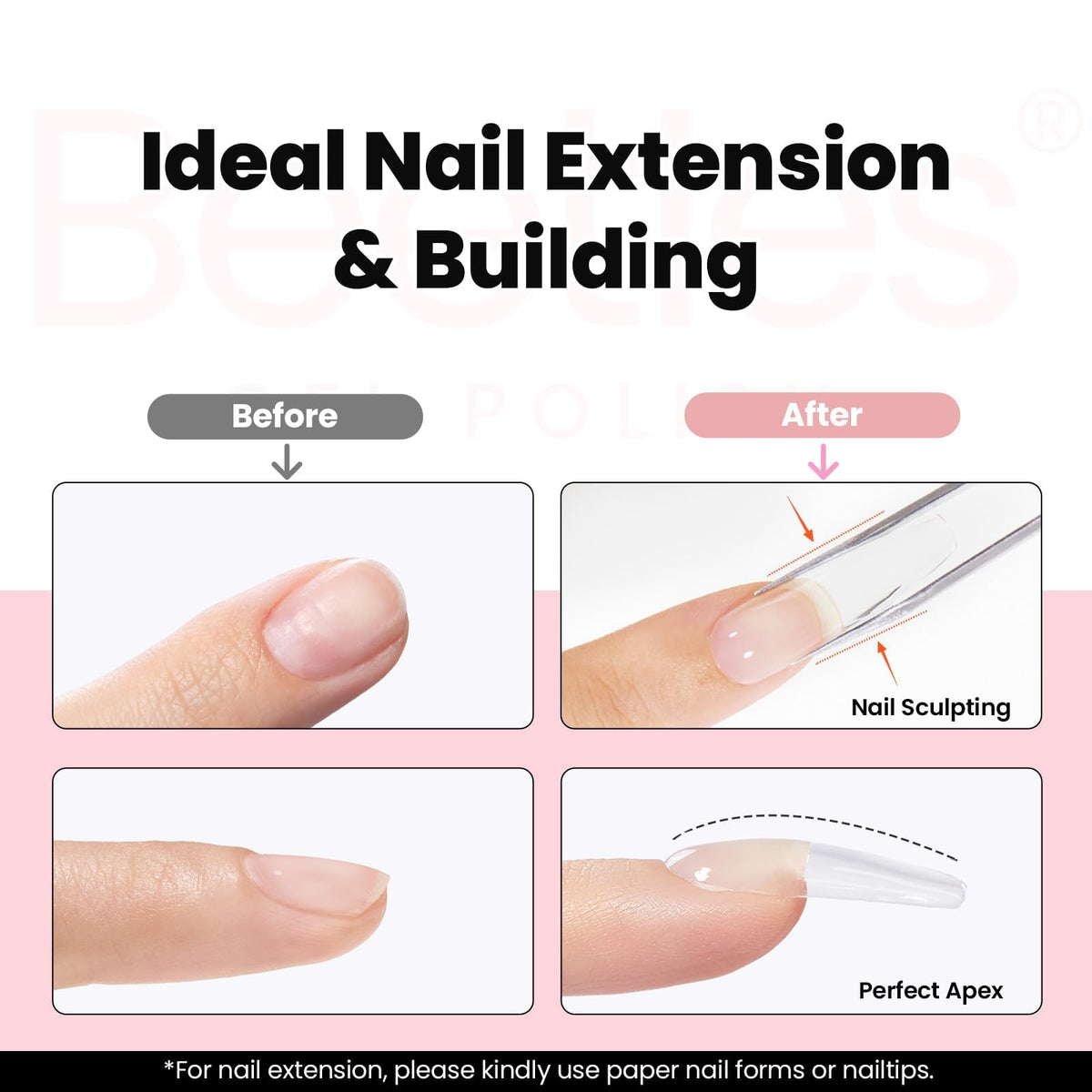 Beetles Builder Gel dual-ended brush close-up for precise sculpting and control