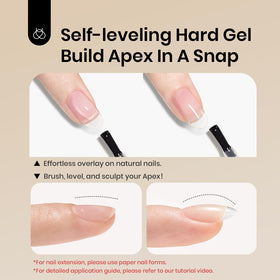 beetles builder gel extension demo illustrating shaping and protective layer