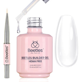 beetles builder gel front bottle showing clear gel and label for easy identification and reliability