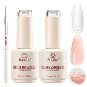 beetles gel polish front packaging showing both bottles and kit benefits