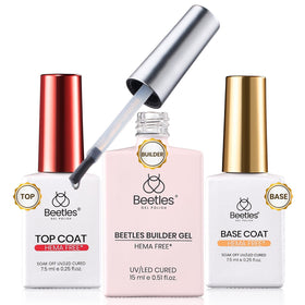 beetles builder gel front packaging showing compact kit and benefit of complete system