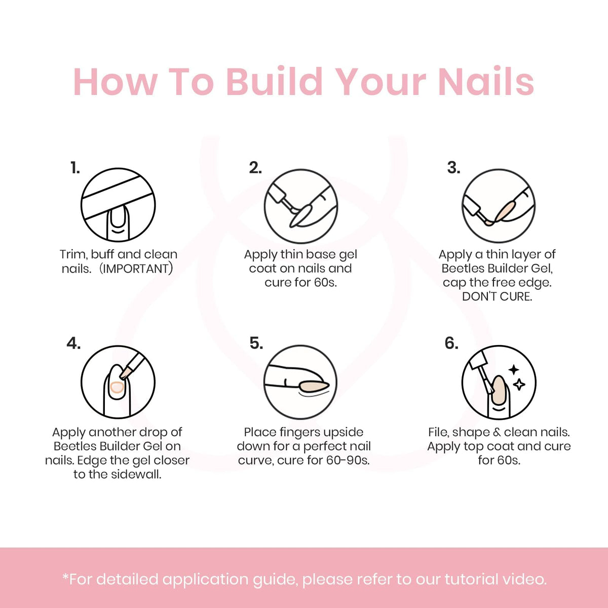 Beetles Builder Gel lifestyle flatlay with manicure tools, communicates at-home salon convenience