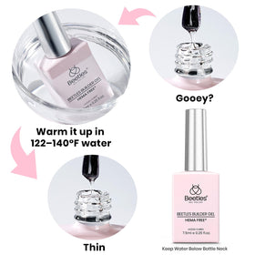 beetles Gel Polish lifestyle manicure on a table, suggests at-home salon results