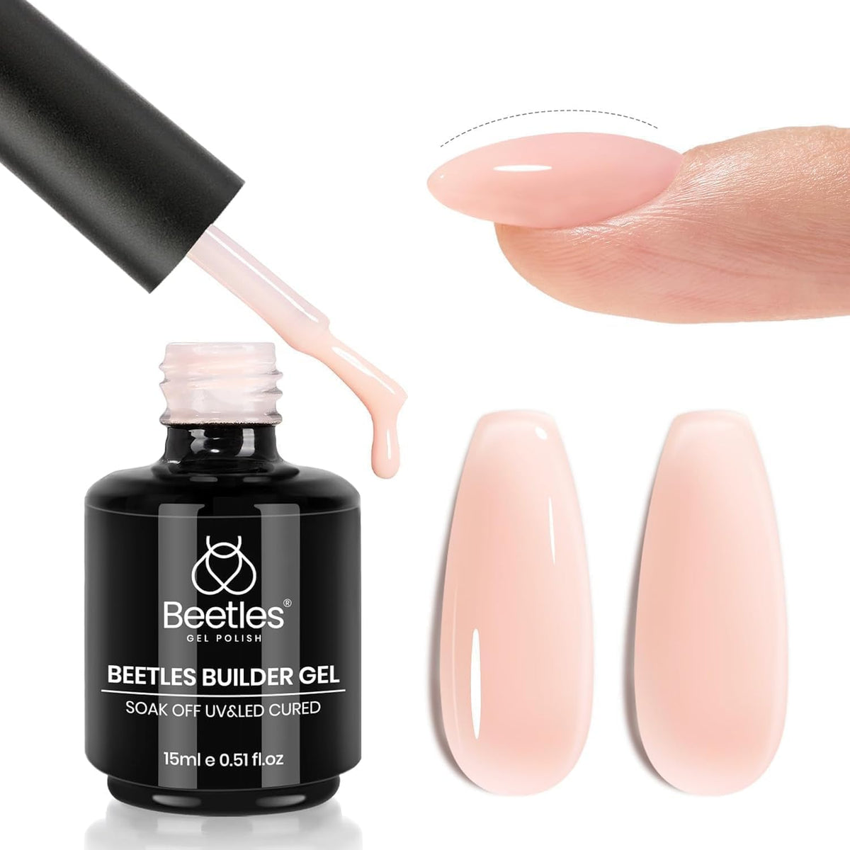 beetles Builder Gel in a home salon setting illustrating easy DIY nail enhancement