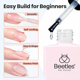 Beetles builder gel texture on nail showing smooth self-leveling finish benefit