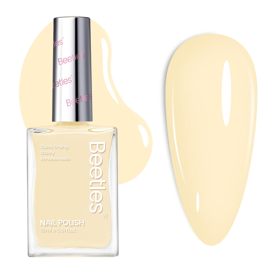 Beetles Gel Polish front bottle showing pastel yellow shade and glossy finish
