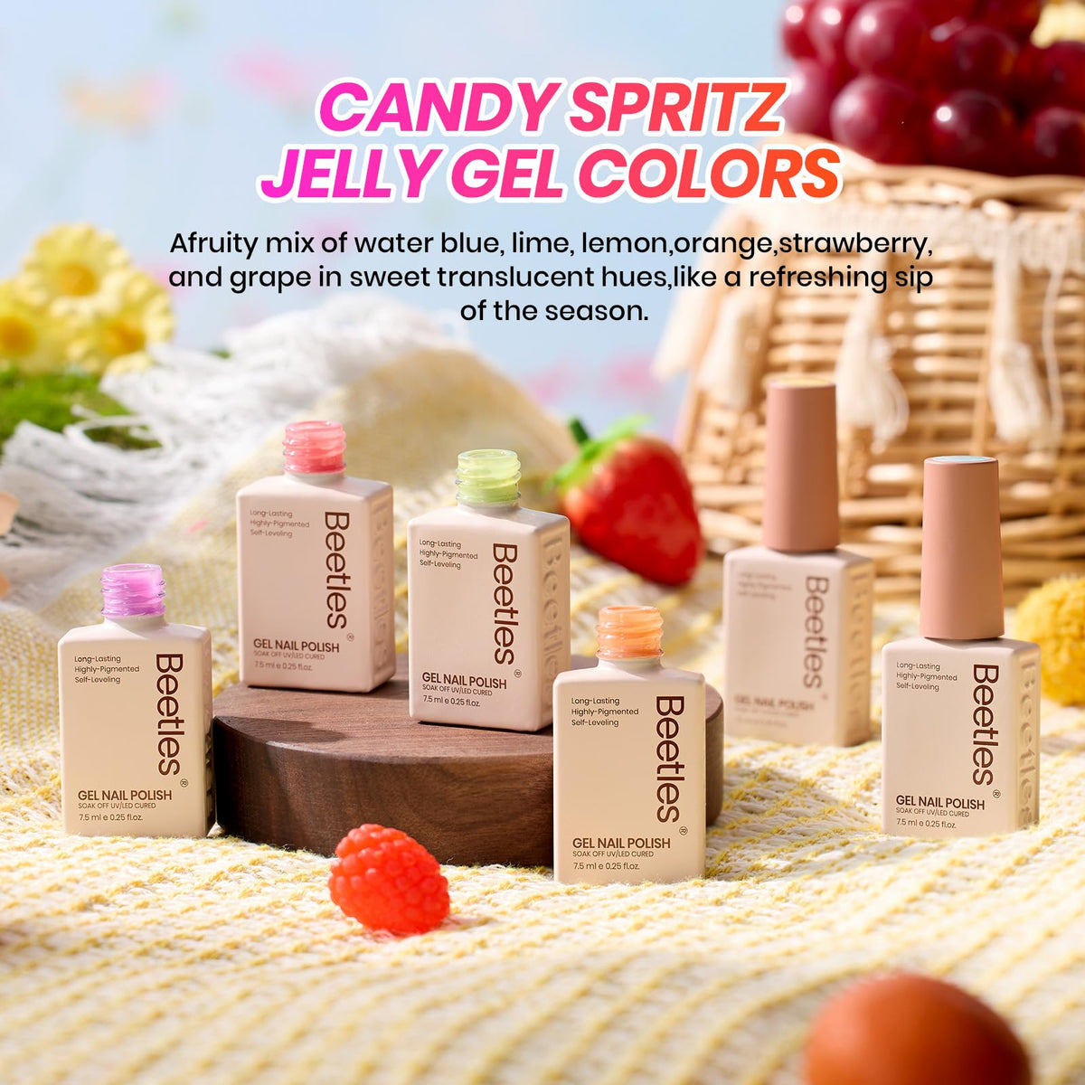 Beetles layered ombre manicure demonstrating buildable color and bright finish