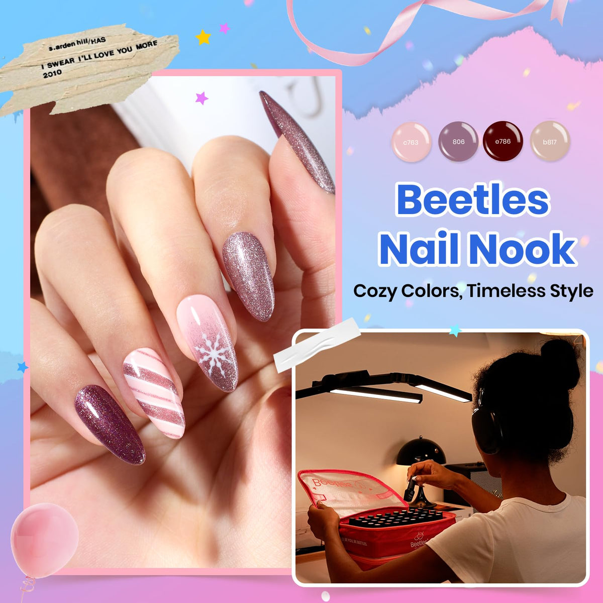 beetles cat eye effect on nails demonstrating magnetic shimmer for dramatic looks