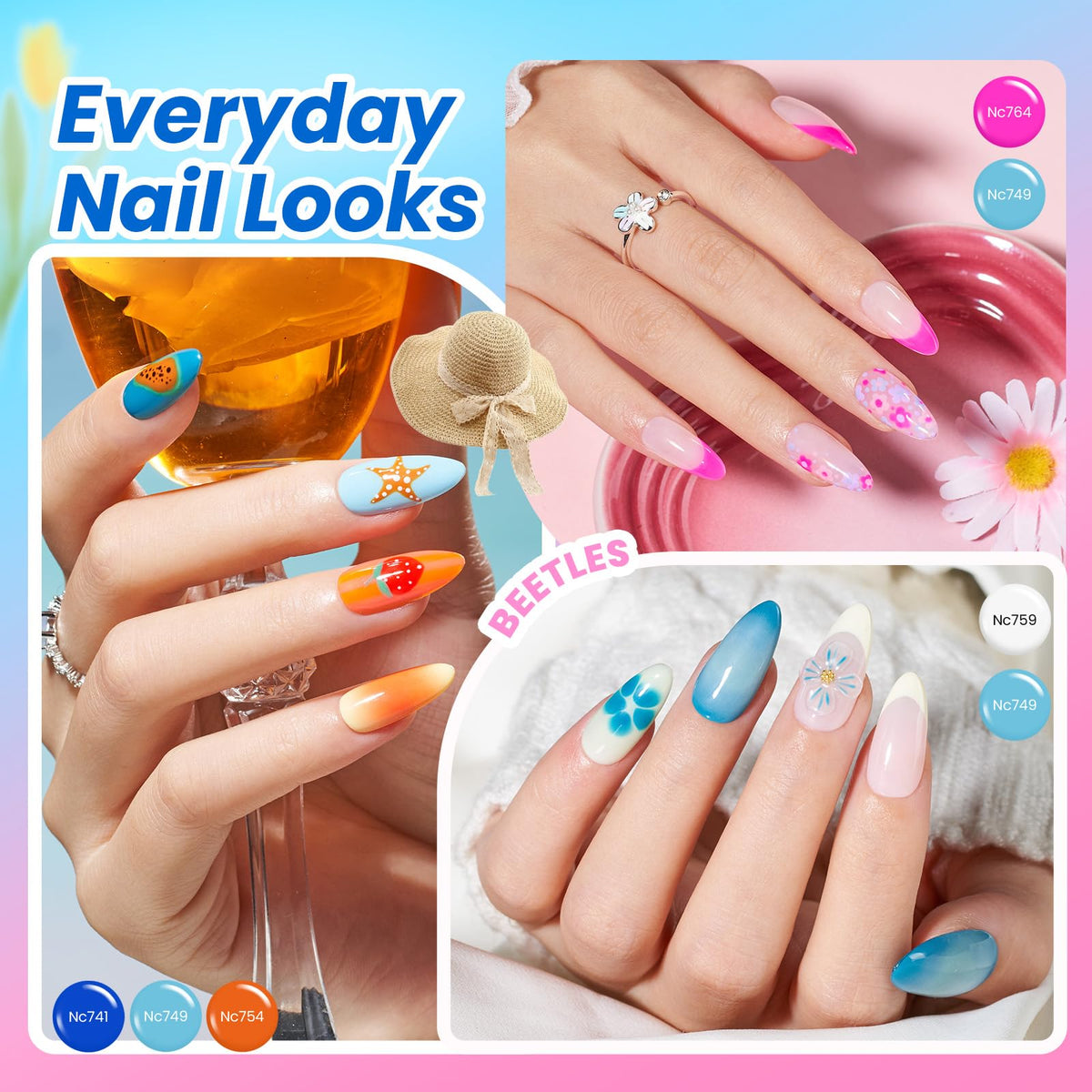 beetles Gel Polish cat-eye magnet creating reflective effect