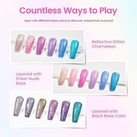 beetles finished nails on tips highlighting chameleon shine and long-wear look