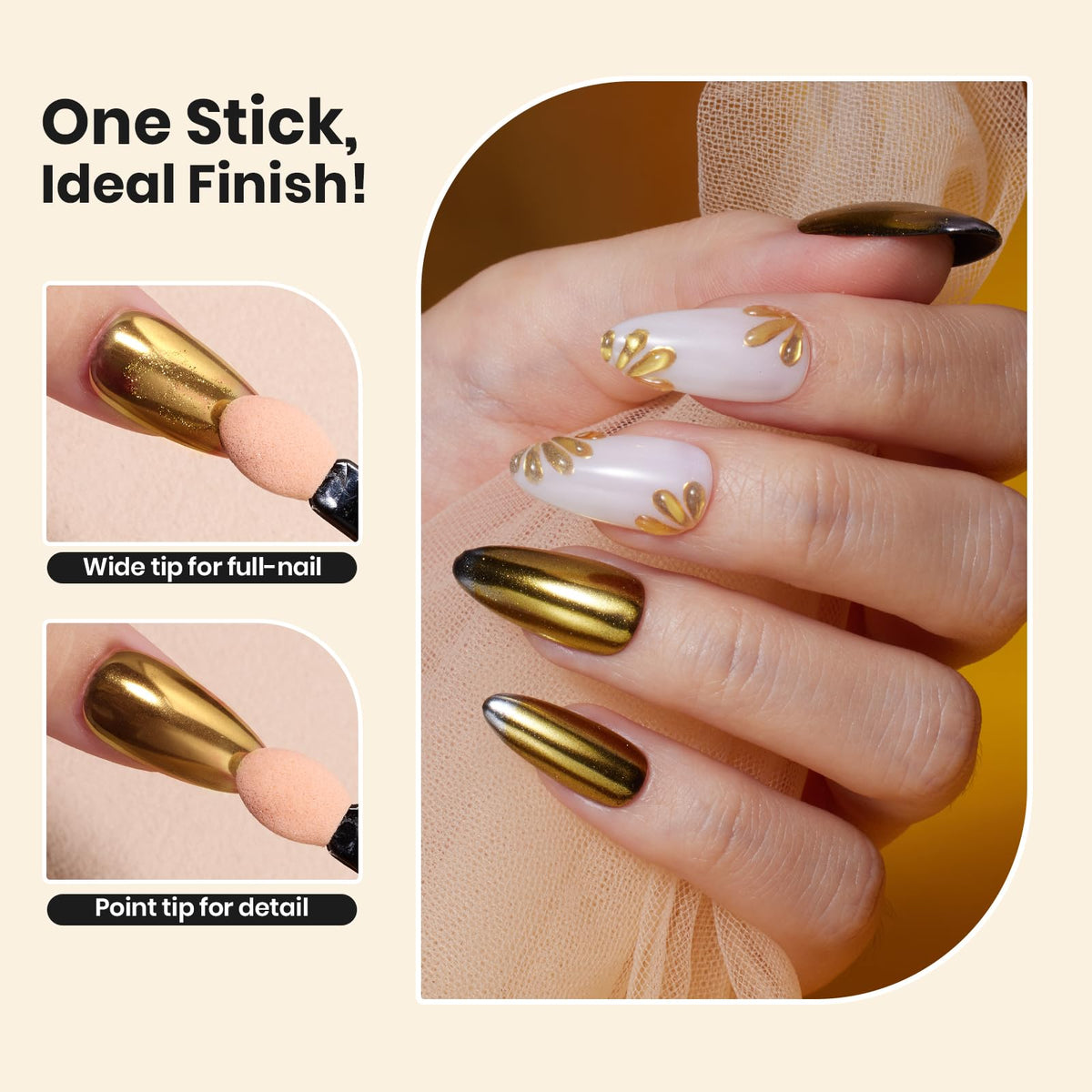 beetles chrome silver gradient nail displaying blended metallic effect benefit seamless ombré look