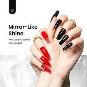 Beetles clear gloss close-up on nail highlighting mirror shine benefit