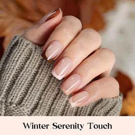 Beetles Gel Polish close-up of brown French tip detail for precise lines