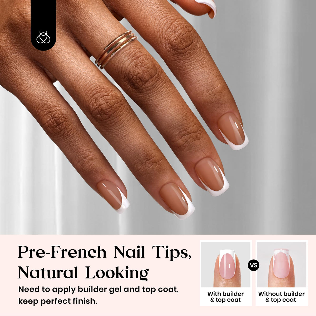 Beetles close-up of squoval shape and finish, highlighting smooth edges and salon look