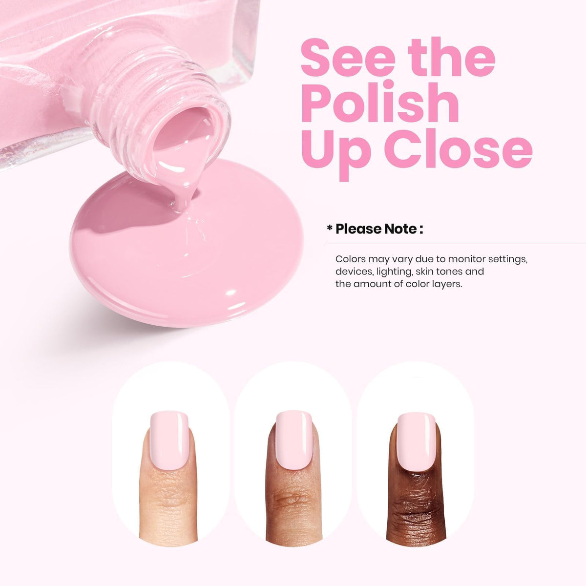 beetles applying Cloudy Rose on nails showing fast-dry convenience
