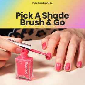 Beetles nail application on hand illustrating fast-dry polish in use