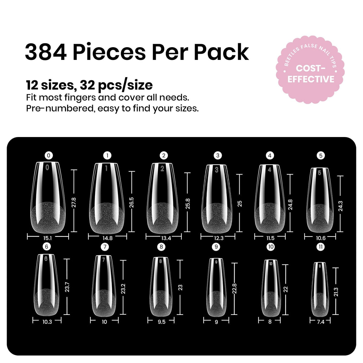 Beetles finished gel polish coffin nails illustrating salon-quality shine