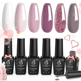 beetles color combination used in French tips showing coordinated neutral manicure options