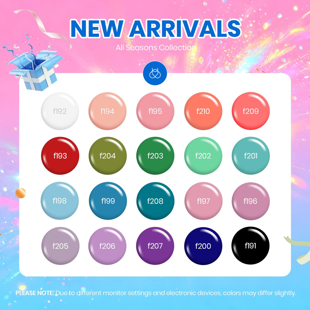 beetles color bottles open displaying pink green blue shades for easy shade choice