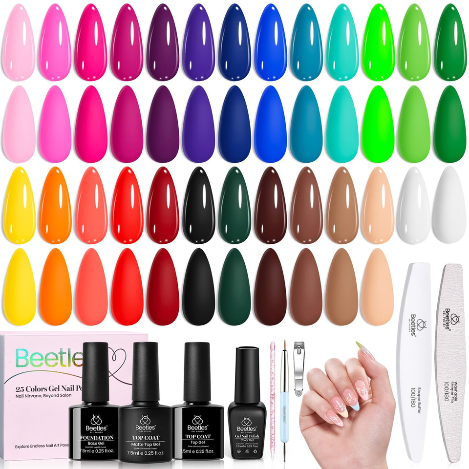 Beetles Gel Polish front packaging showing full kit and benefits