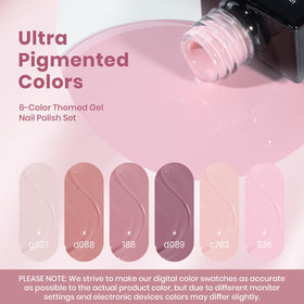 Beetles swatch array on a nail wheel showing shade range for easy color selection benefit