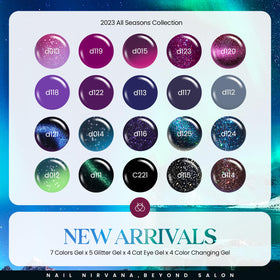 Beetles color swatches of 20 shades displaying variety and shimmer
