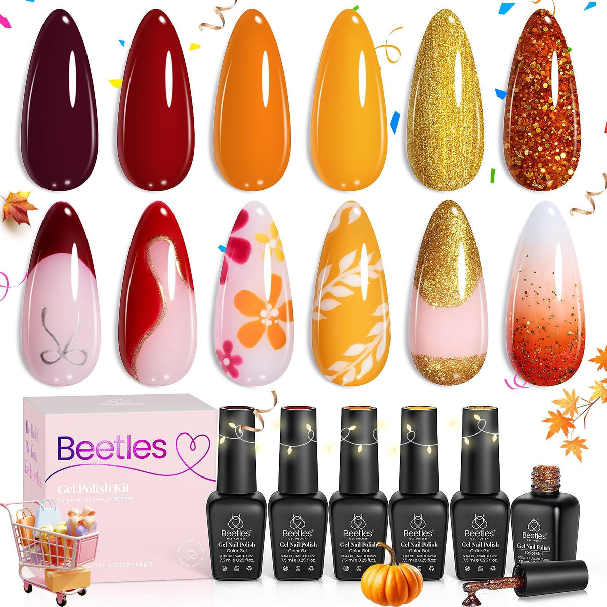Beetles swatches on tips showing color pairings and design inspiration benefits