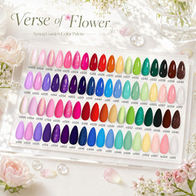 beetles color swatches laid out displaying 36 pastel and shimmer shades