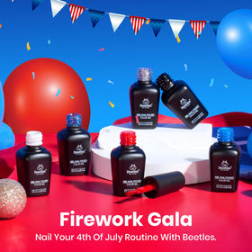 Beetles color swatches showing red white navy and silver glitter benefits