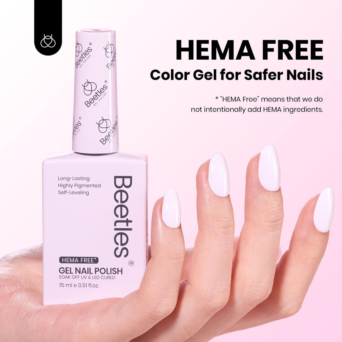 Beetles cured nails under LED lamp showing high-gloss long-lasting finish