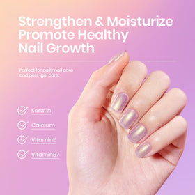beetles cured finished manicure styled on hands highlighting pearlescent shine and durability