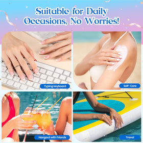 Beetles Gel Polish customized decorated nails with gems showing DIY potential benefit personalization