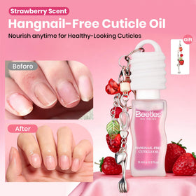 Beetles Gel Polish brush applicator poised over nail ensures precise, mess-free application benefit