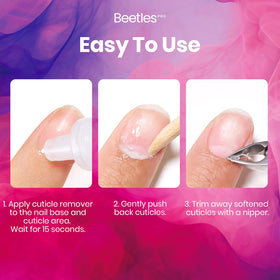 beetles Gel Polish before and after nails showing cleaner nail beds and neater cuticles