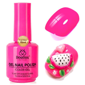beetles DragonfruitPink front bottle showing neon pink and clear label benefits