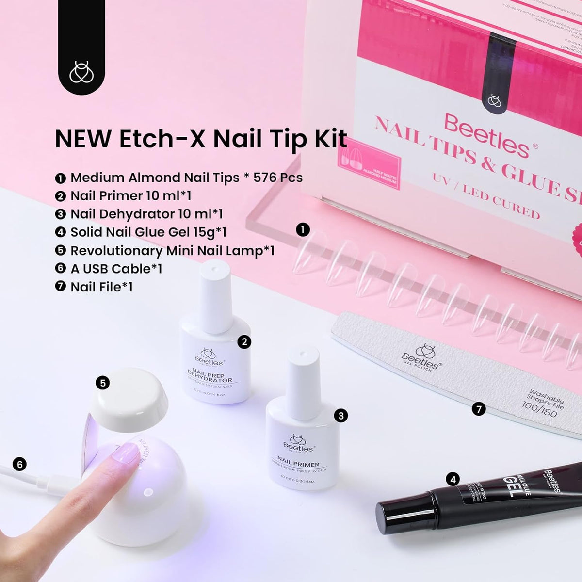 Beetles Gel Polish nail file and finished surface texture for smooth shaping