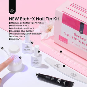 beetles nail file and tools arranged for easy shaping and blending