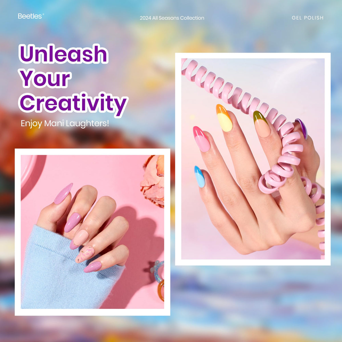 Beetles fingertip palette on nails showing wearable color inspiration