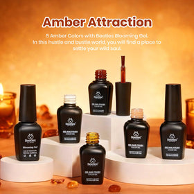 beetles five bottles arranged showing color range for versatile styling