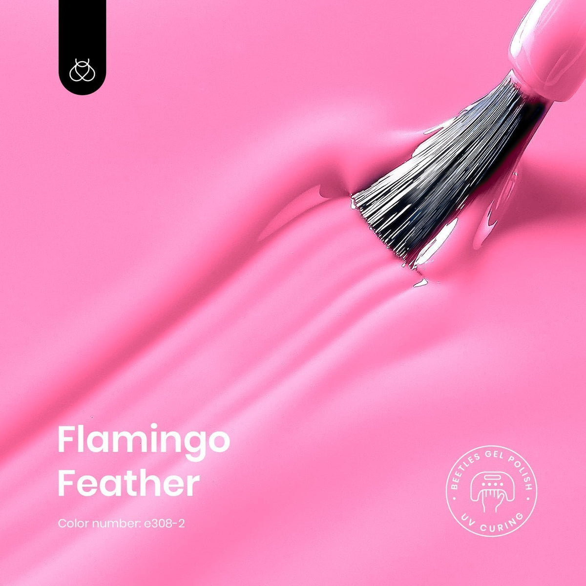 Beetles Gel Polish brush stroke of Flamingo Feather showing smooth coverage